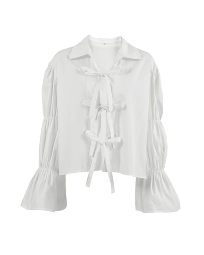Averly | Lace-Up Cotton Shirt
