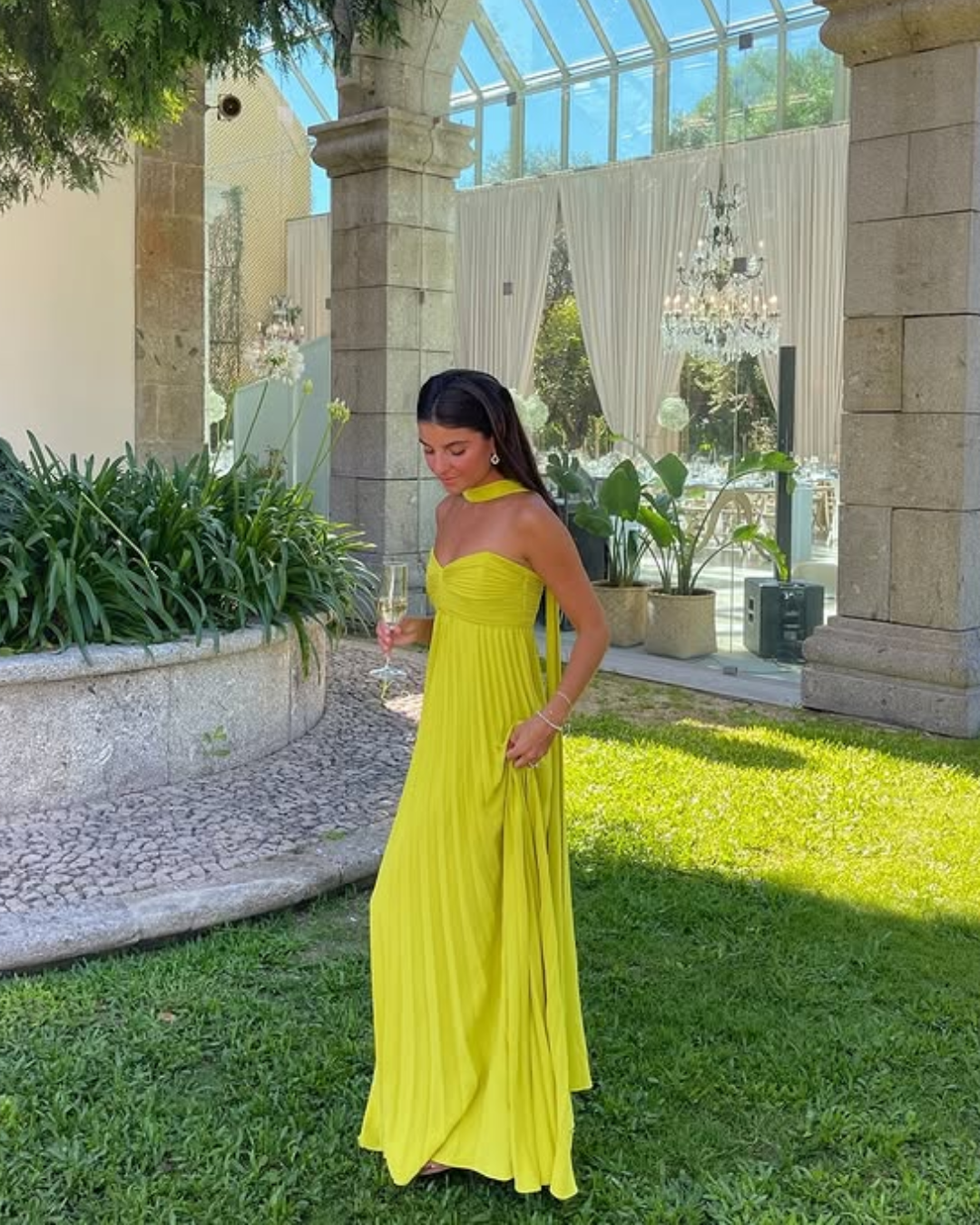 Amaris | Scarf Pleated Maxi Dress