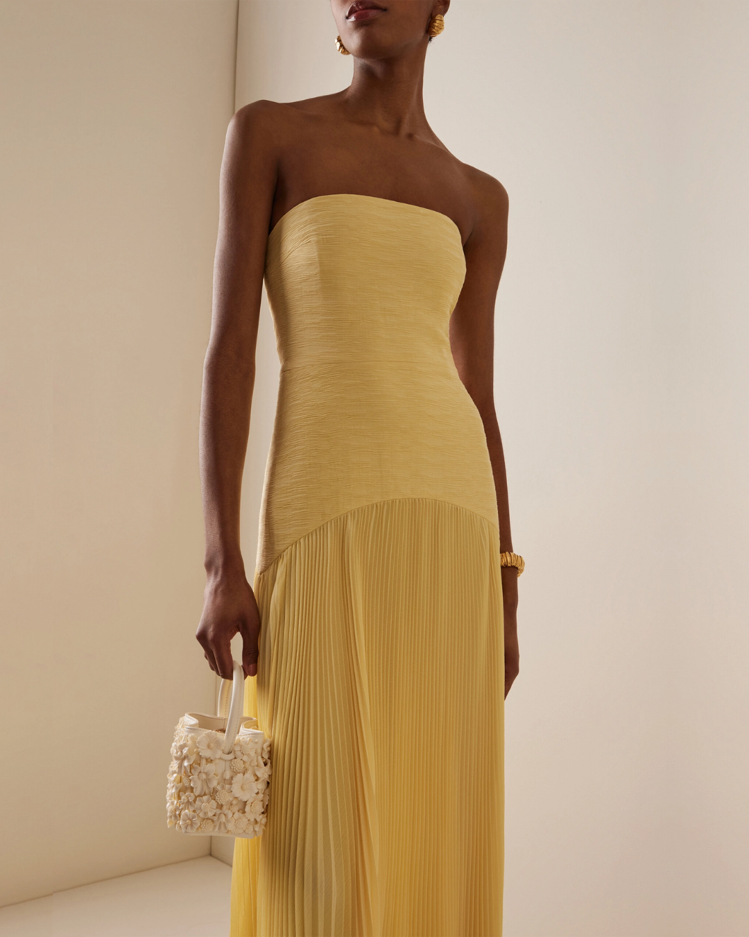 Solara | Pleated Strapless Maxi Dress