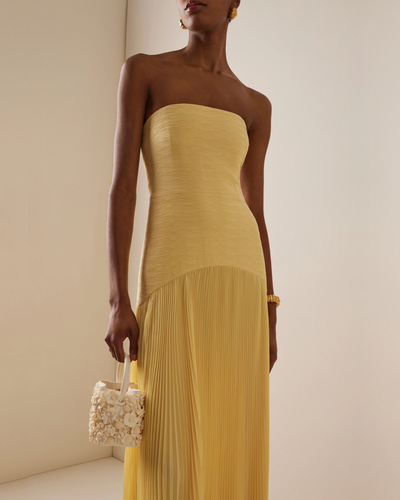 Solara | Pleated Strapless Maxi Dress