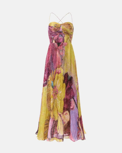 Kiara | Floral Pleated Maxi Dress