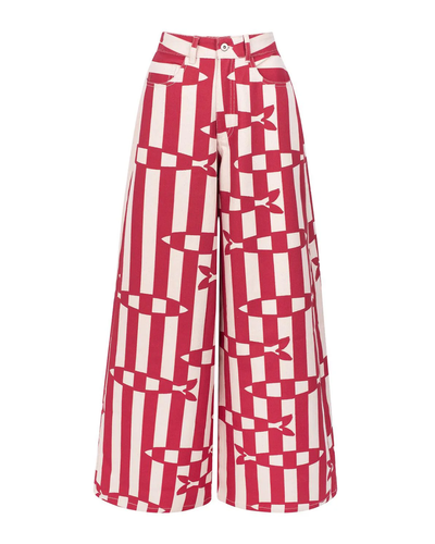 Zafira | Print Striped Wide Leg Pants