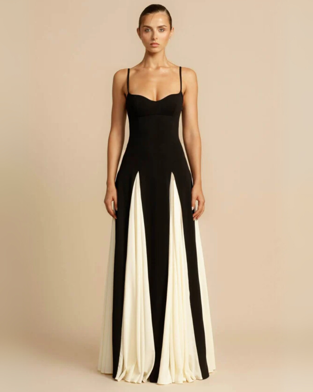 Vivienne | Black & White Maxi Dress