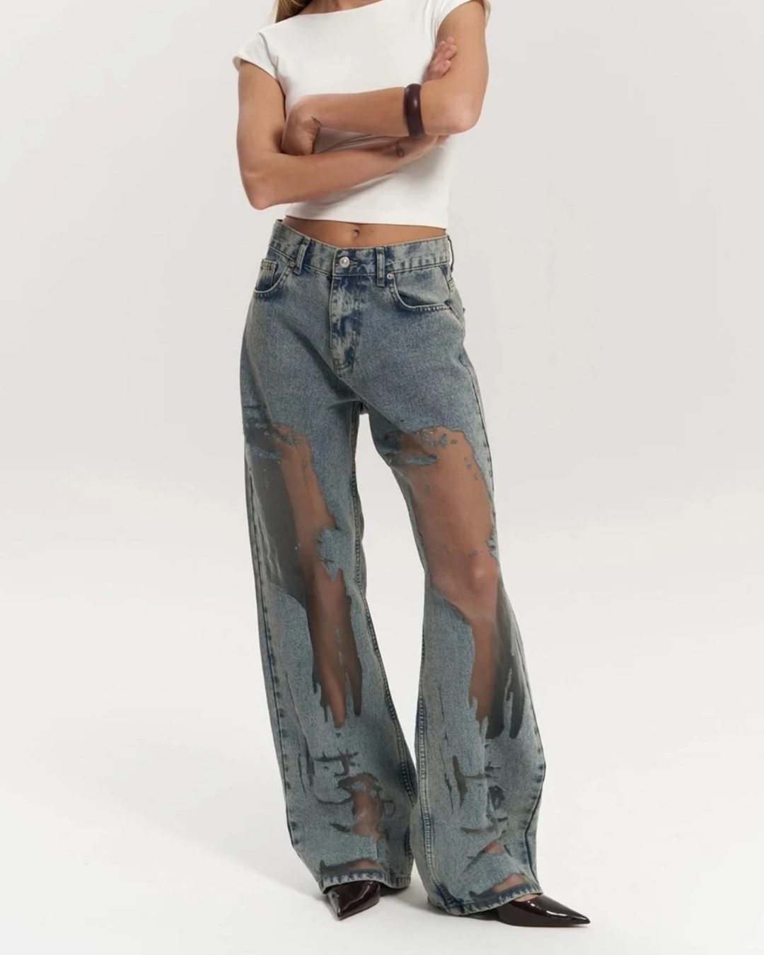 Maelis | Blue Transparent Jeans