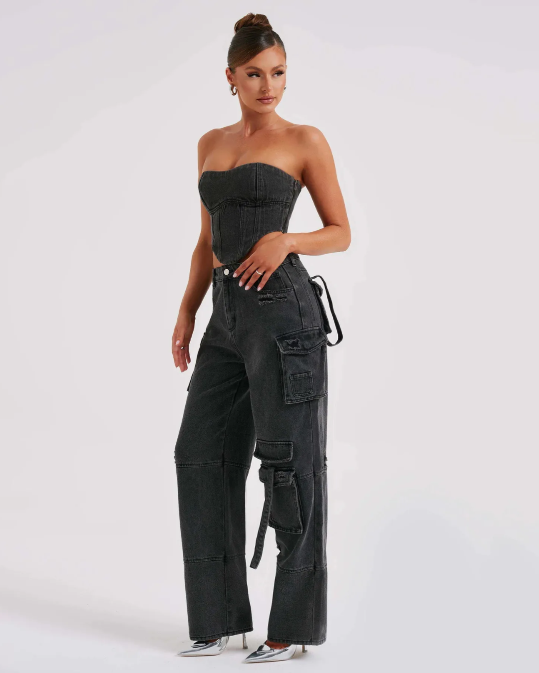 Roxanne | Denim Corset Set
