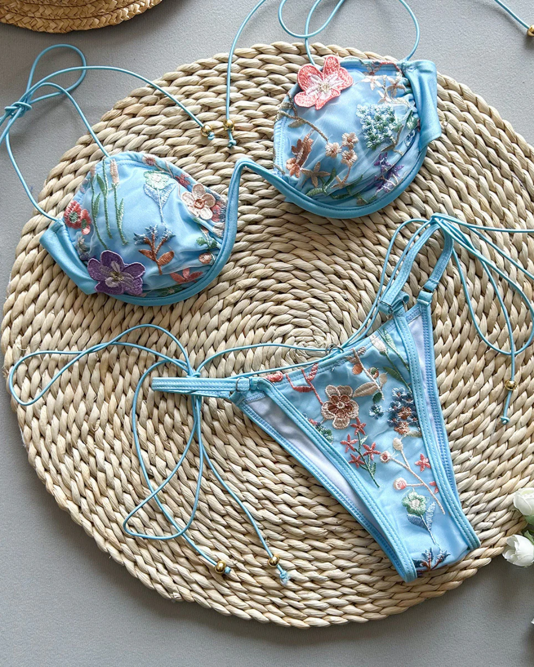 Isolde | Embroidered Floral Bikini