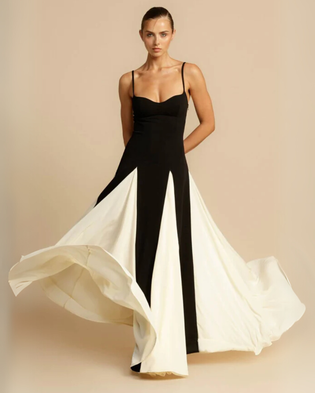 Vivienne | Black & White Maxi Dress