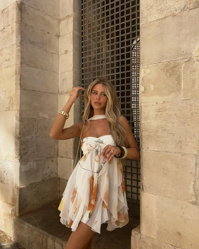 Camilla | Ruffled Scarf Mini Dress