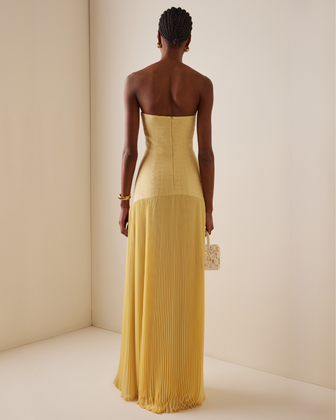 Solara | Pleated Strapless Maxi Dress
