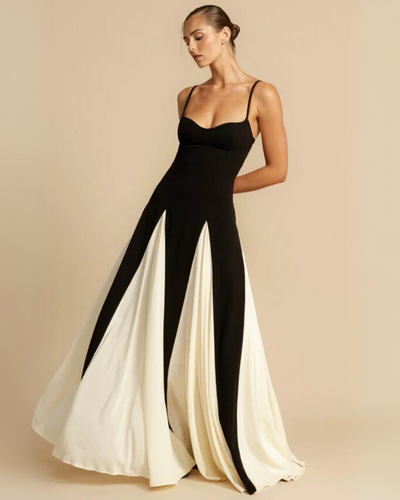 Vivienne | Black & White Maxi Dress