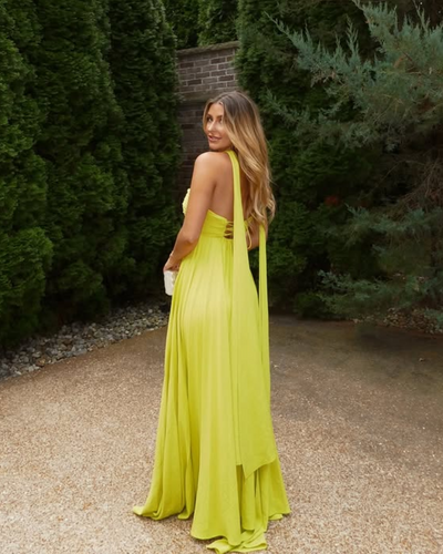 Amaris | Scarf Pleated Maxi Dress