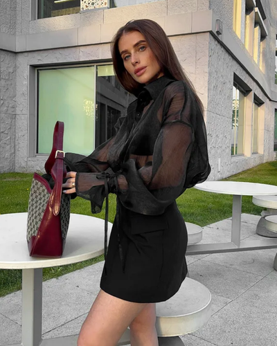 Solenne | Transparence Black Shirt