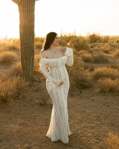 Molinari | Long Sleeve Lace Maxi Dress