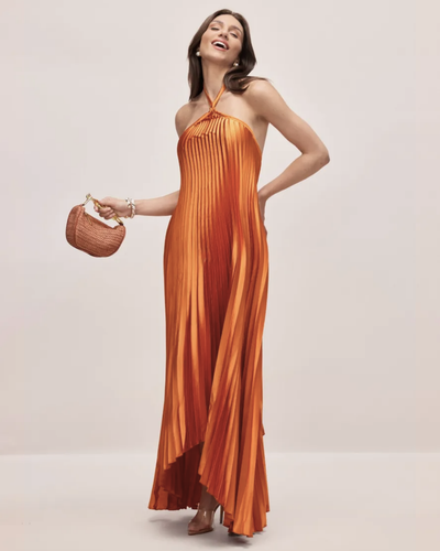 Melisse | Pleated Halter Maxi Dress