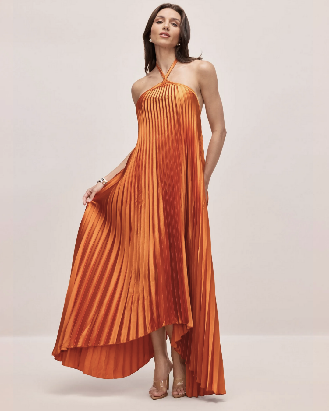 Melisse | Pleated Halter Maxi Dress