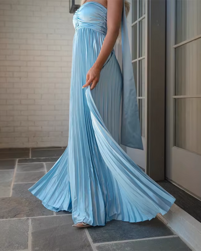 Amaris | Scarf Pleated Maxi Dress