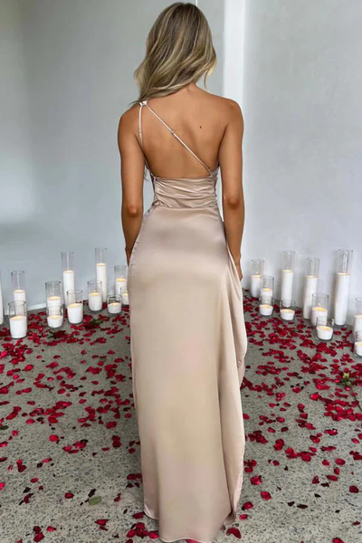 Valeria | One Shoulder Satin Maxi Dress