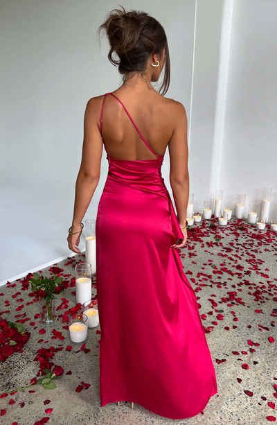 Valeria | One Shoulder Satin Maxi Dress